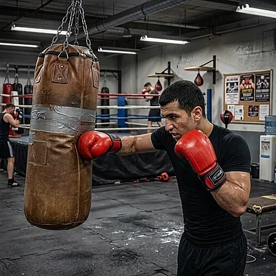 ����� �� ������� ��� Leather punching bag gloves