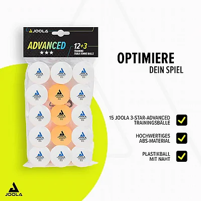 15 ����� ���� 3 ������ JOOLA Training Advanced 3 Star Table Tennis Balls +40