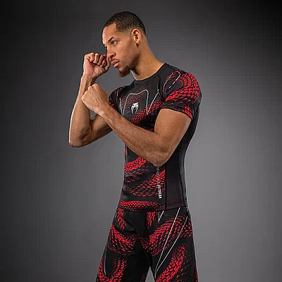 ����� ����� ������� ��� Venum Matupa Short Sleeve Rashguard - Black/Red/Silver