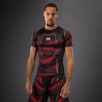 ����� ����� ������� ��� Venum Matupa Short Sleeve Rashguard Black/Red/Silver