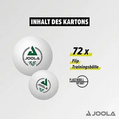 72 ����� ��"� (����) - JOOLA Table Tennis Ball Flip 40+ White 72-Pack